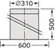 Flachdachkragermodul mit einem Durchmesser von 310 mm und einer Breite von 600 mm, geeignet für Abgassysteme. Produkt von Vaillant, einfach für Fassade montierbar.